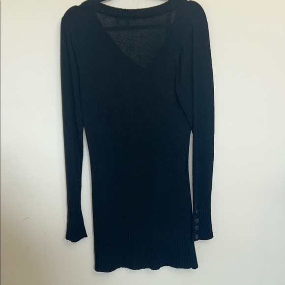 40. Dots Black V-Neck Knit Sweater Tunic size M - Picture 6 of 6
